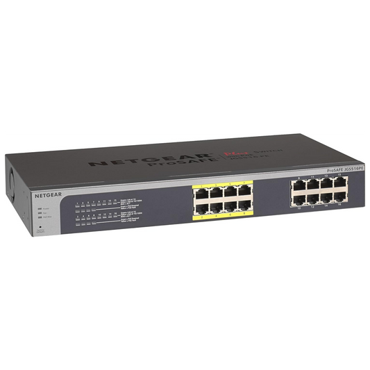 Netgear JGS516PE, 16-Port Gigabit Ethernet Plus Switch with 8 Ports PoE